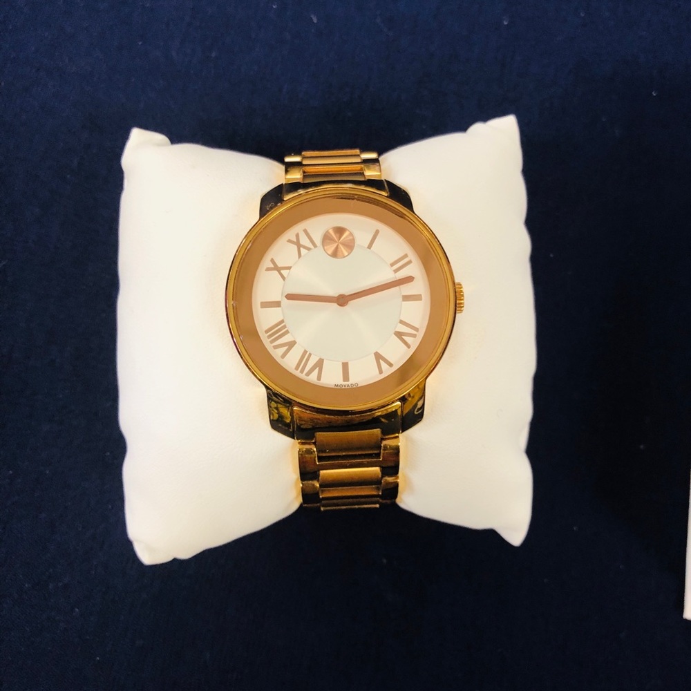 Movado bold rose gold watch